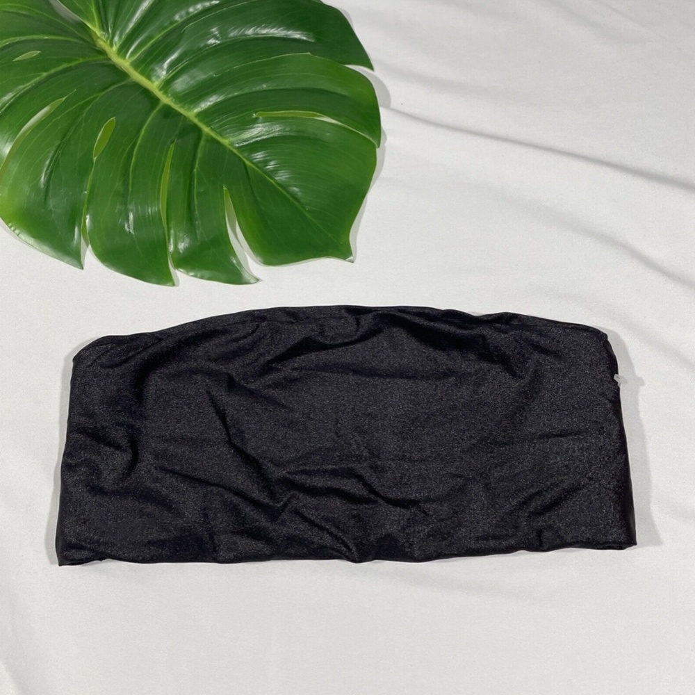 NEW Good American [ 3 in GA ] High Shine‎ Better Band Bikini Top in Black - Picture 4 of 11